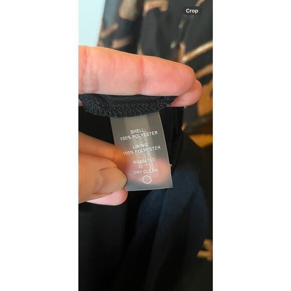 Tommy Hilfiger black and gold floral chiffon trapeze dress size 10 - Picture 5 of 14